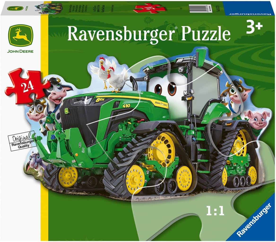 Ravensburger John Deere Tractor Floor Puzzle - Engaging 24-Piece Jigsaw for Kids | Durable, Easy-Fit Pieces | Fun Learning Tool | Sustainable Forestry Practices | Perfect for Ages 2-4