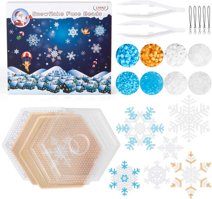 LIHAO Snowflakes Fuse Beads Kit - Made Snowflake Ornament Yourself - Great Christmas Party Favor