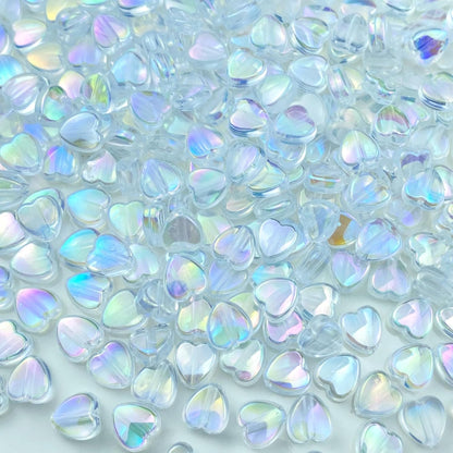 400 PCS Acrylic Heart Shape Beads AB Colors Heart Pony Spacer Beads for Jewelry Making DIY Bracelet Earring Necklace Key Chains(Deep Pink)