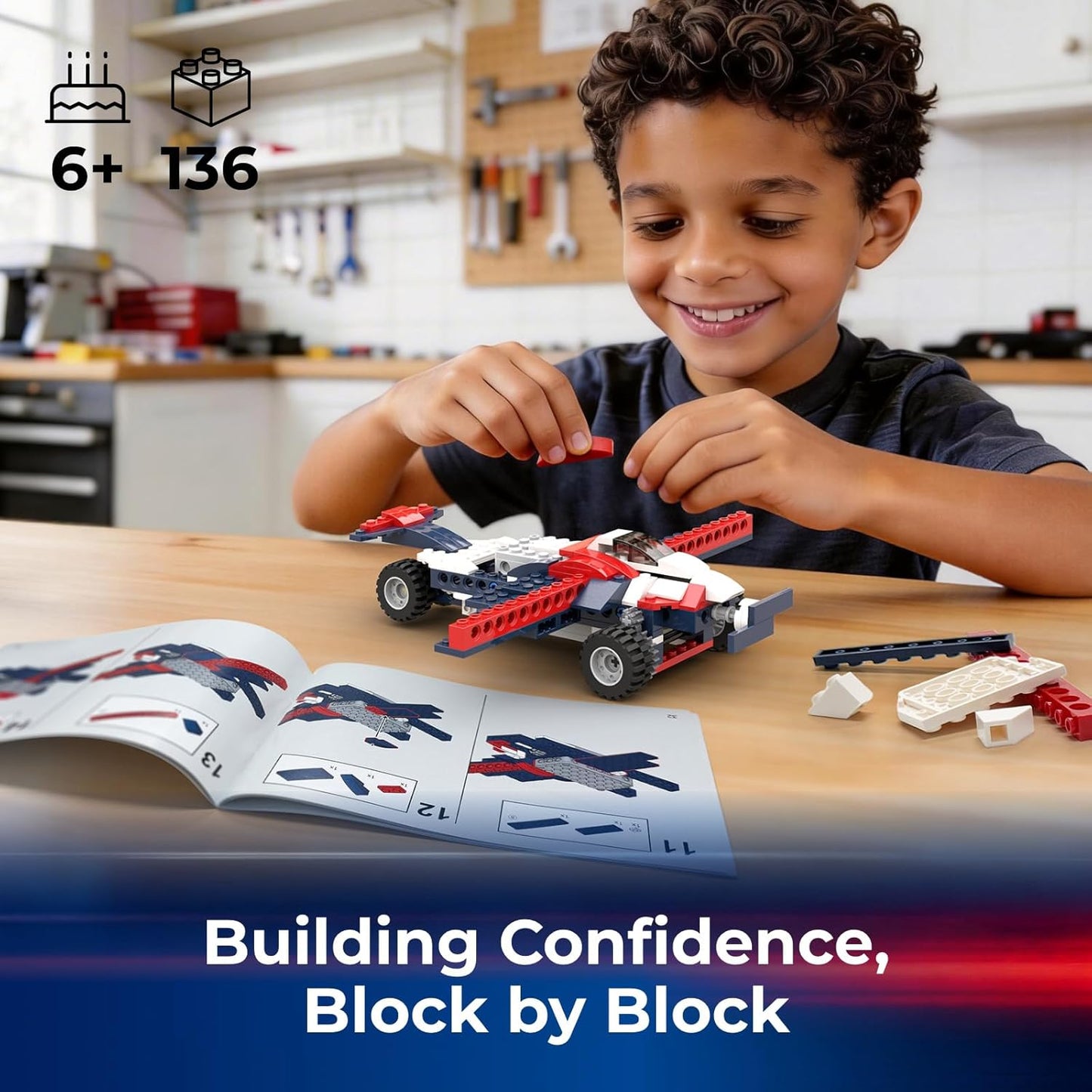 Apitor STEM Building Kit for Kids 6-12 | 8-in-1 Multi-Model Educational Robotics & Engineering Toy | DIY Race Car with High-Speed Motor | Fun STEM Building Robot for Young Boys & Girls