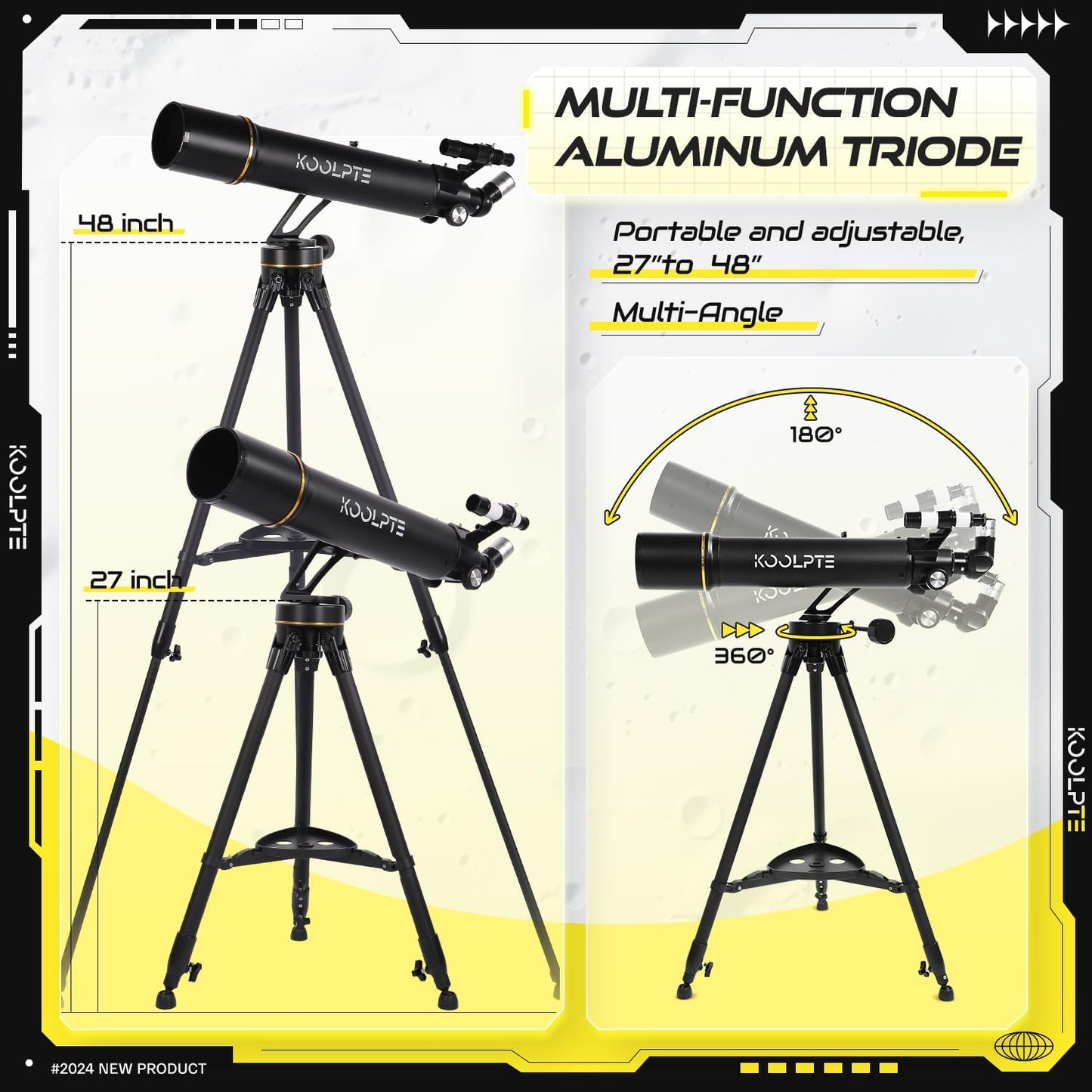 Telescope,90mm Aperture 700mm with Vertisteel AZ Mounting Slow-Motion Mount, High Power Telescopes for Adults Astronomy, Easy for Beginners, with Carry Bag,Wireless Remote Control, Phone Adapter,White