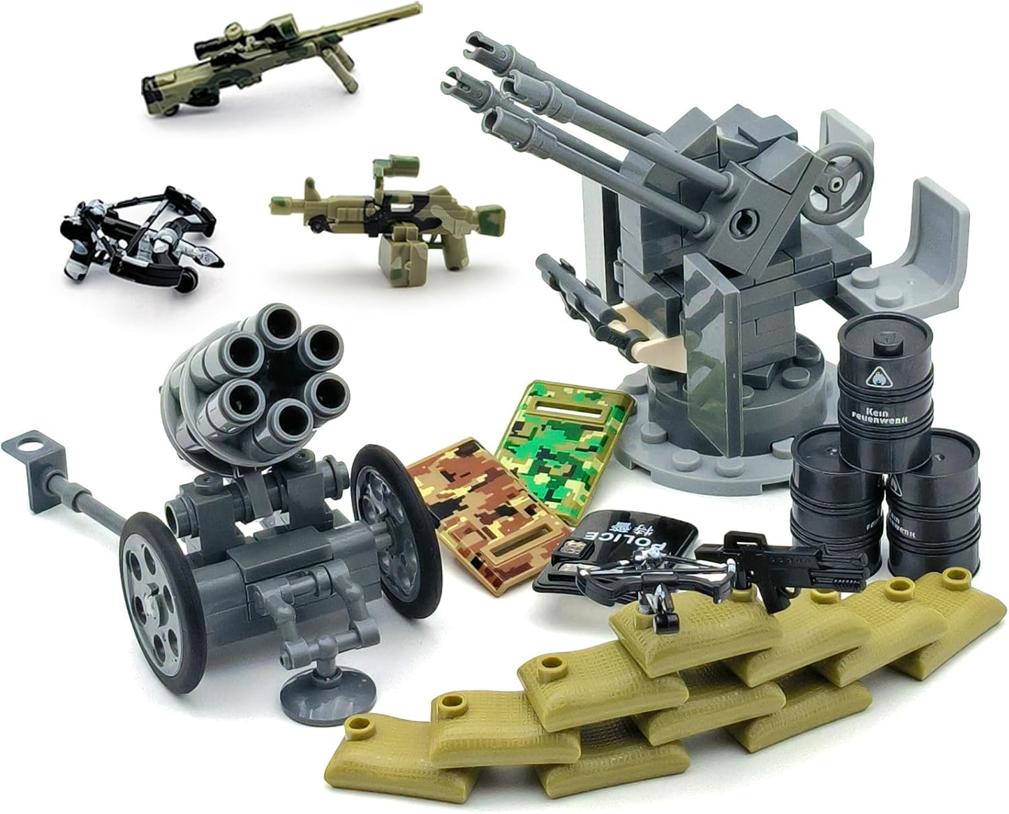 350+ PCS Military Weapon Pack Accessories for Swat Team Building Block Toy Military Weapon Set Include Camouflage Guns for Army Equipment Gear Sets Compatible with Mini Figure of Major Brand