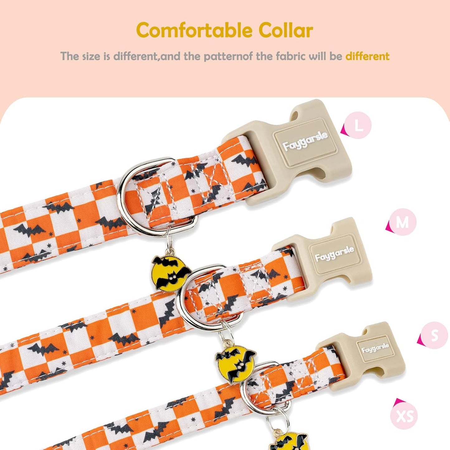 Faygarsle Dog Collar for Small Medium Large Dogs Colorful Puppy Collars for Female Dogs Toy Building Blocks Patterned Pet Collars for Summer Spring Wedding Puppy Girl Dog Collar M