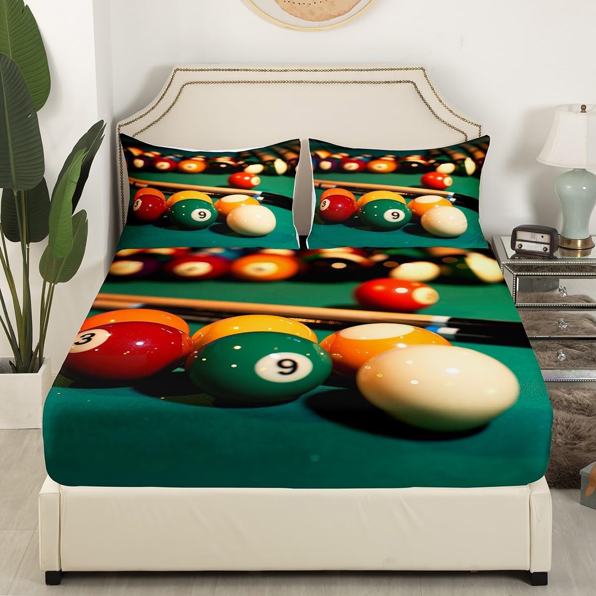 Drum Kit Fitted Sheet,Full Size Rock Music Collections Musical Instruments Theme,Soft Decorative Fabric Bedding Deep Pocket for Children Teens Young Boys Girls,with 2 Pillowcases