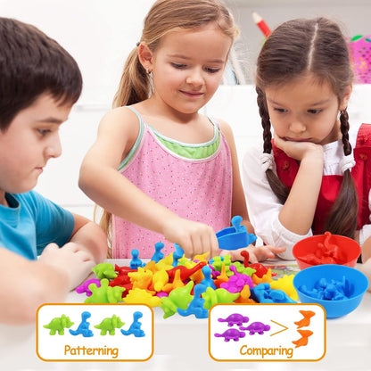 RAEQKS Counting Sorting Toys Matching Stacking Toys with Bowls Preschool Learning Activities Educational Sensory Game Montessori STEM Toy Daycare Sets Animals Gifts for Toddlers Kids Boys Girls
