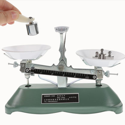Laboratory Triple Beam Balance Scale with Weights and Tweezers 7.87 Inch Portable Precision Scale for Classroom Science Experiments and Physics Chemistry Teaching Tool