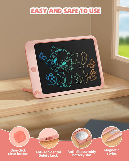 LCD Writing Tablet 10 Inch, Toys for 3 4 5 6 7 8 9 10 Year Old Boys Girls, Colorful Doodle Board Drawing Tablet, Gift for Boys Toddlers Age 3-12 Years, Memo Board, Drawing Pads with Lanyard(Blue)