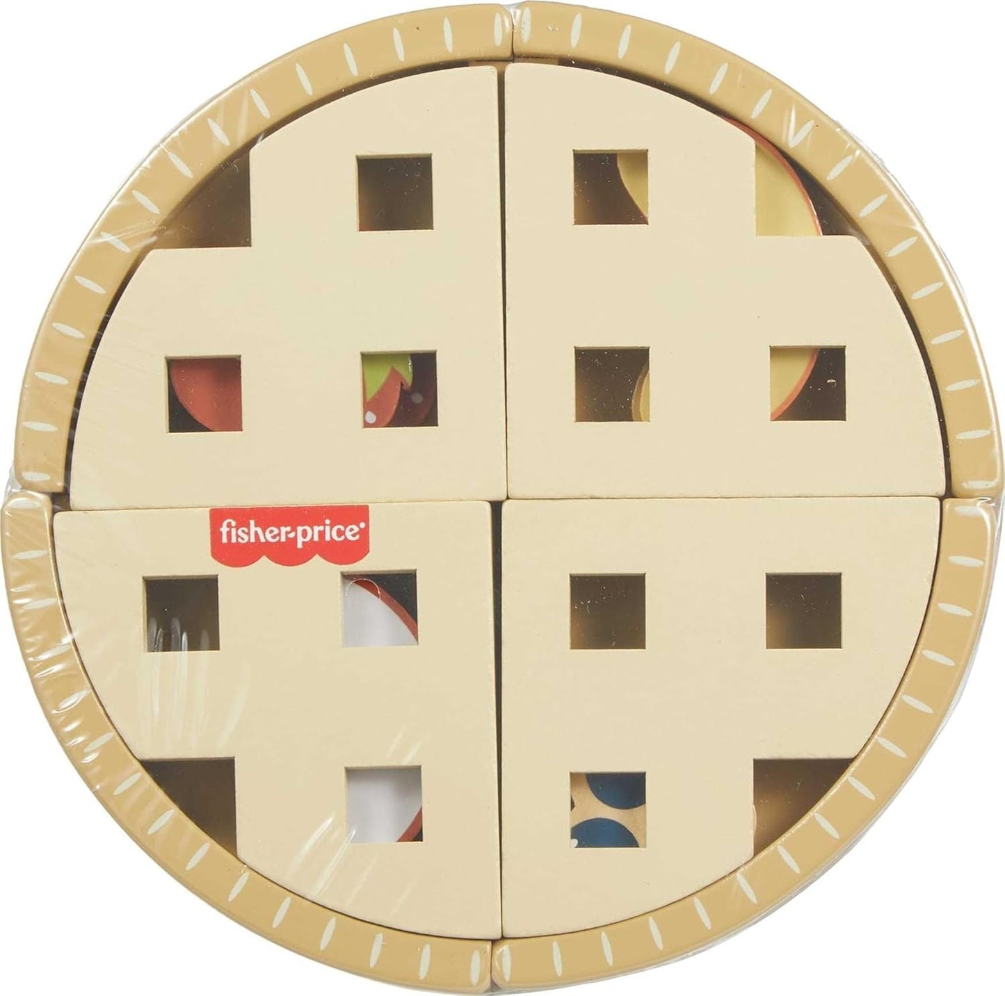 Fisher-Price Wood Pretend Play Toy Fruit Pie, Tiny Garden 16-Piece Wooden Food Puzzle Set for Preschool Kids Ages 3+ Years (Amazon Exclusive)