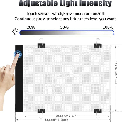 SevenFish B4 Diamond Painting Tools LED Light Box, Ultra-Thin Adjustable Brightness Diamond Art Light Board Light Pad for Tracing, Drawing, Sketching, Animation, Stenciling, 5D Diamond Painting
