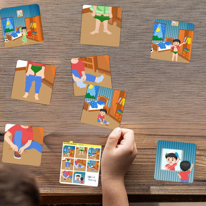 Sequencing Daily Routine Conversation Cards | Learning Material for Social Skills & Emotional Intelligence| Speech Therapy Resources | Articulation, ESL & Storytelling Cards | Sequencing Card Game