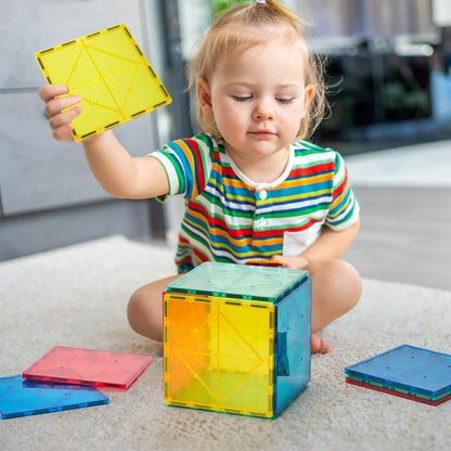 Gemmicc 12 PCS Large Magnetic Tiles,Jumbo Magnet Base Plates,STEM Magnetic Building Blocks for Kids Boys Girls
