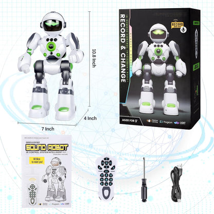 Remote Voice Control Large Robot: Intelligent Programmable Popular Science Story Toys with Gesture Sensing Presents for Kids