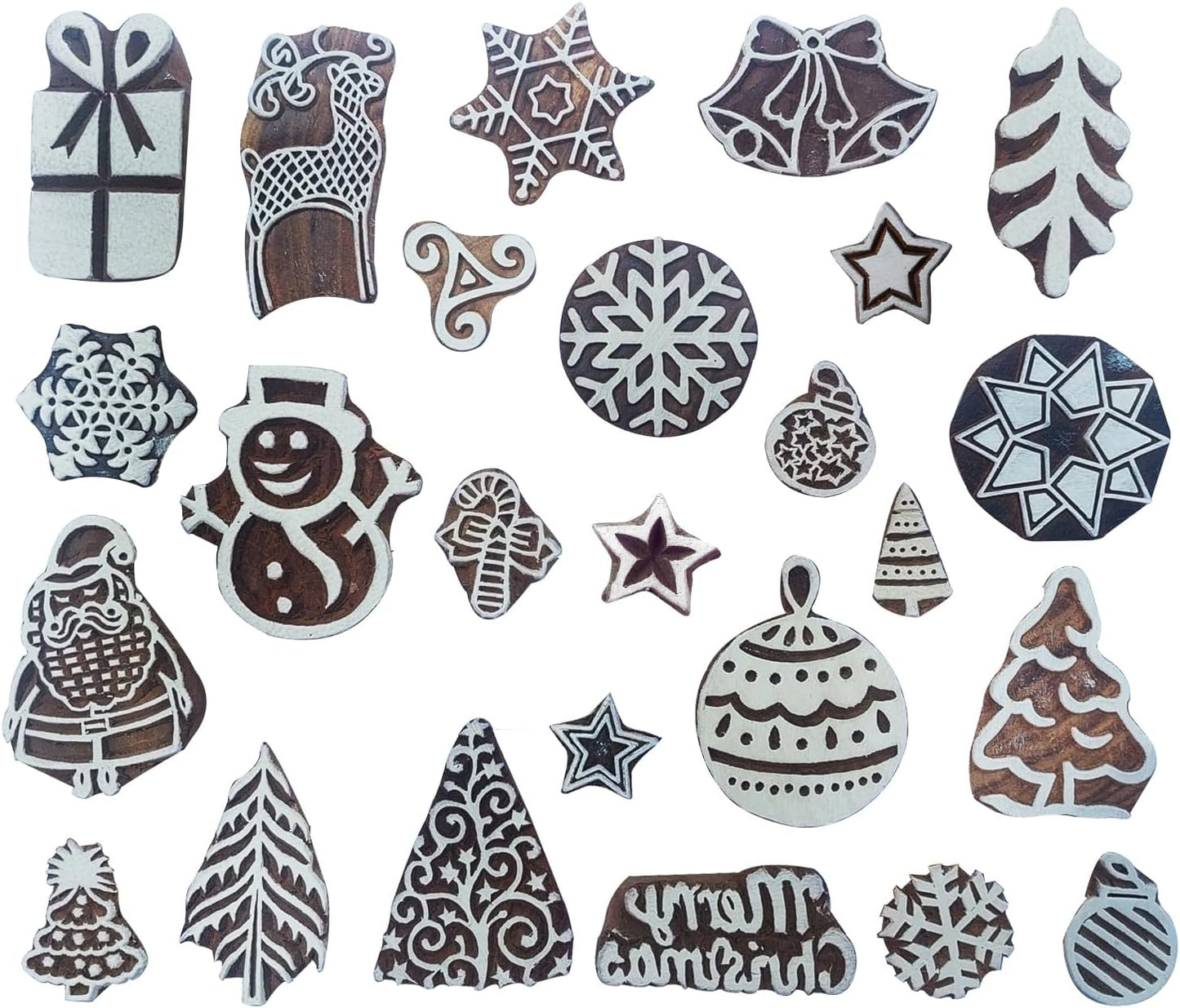 Royal Kraft Assorted Wooden Block Printing Stamps (Set of 10) Bulk01_10