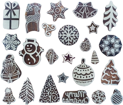 Royal Kraft Assorted Wooden Block Printing Stamps (Set of 10) Bulk01_10