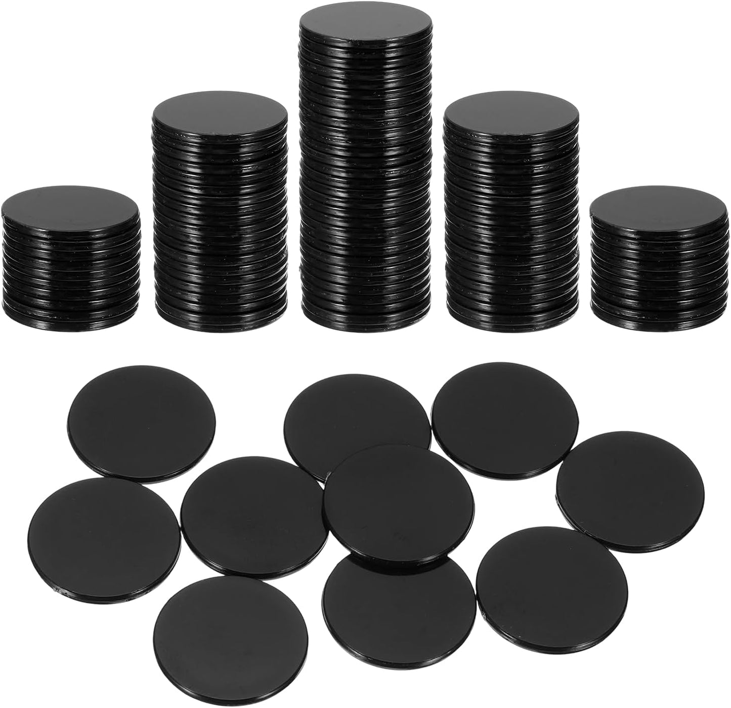 uxcell 100Pcs 1 Inch Poker Chips, Plastic Bingo Chips Learning Counters Counting Counters Disks Markers Opaque Game Tokens for Game Play Math Counting, Purple, Flat