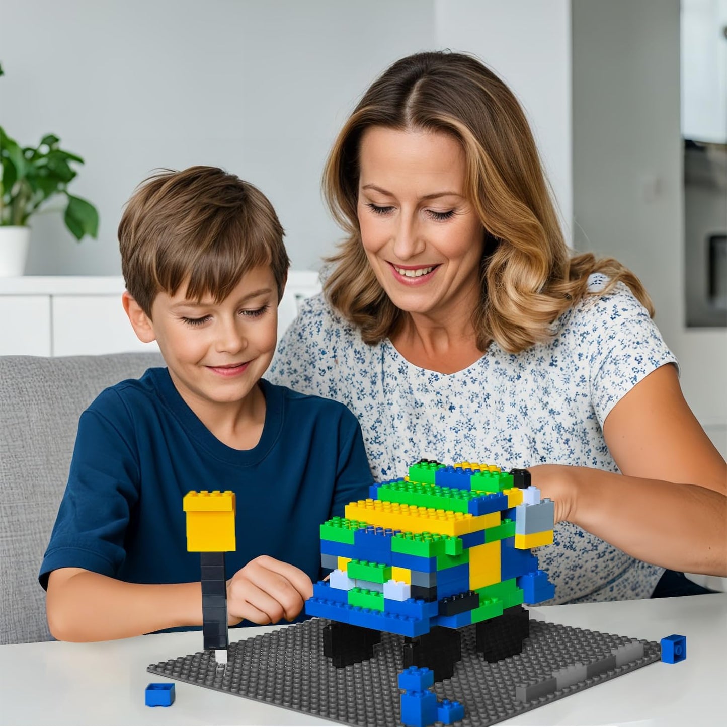 Pairez Toys 8-Pack Classic Baseplates for Building Bricks (10" x 10") – Compatible with All Major Brands, Construction Toys for Kids Ages 4-8+, Black, White, Dark Gray, Light Gray