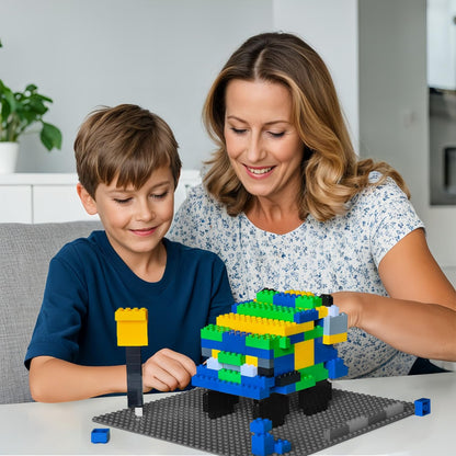 Pairez Toys 8-Pack Classic Baseplates for Building Bricks (10" x 10") – Compatible with All Major Brands, Construction Toys for Kids Ages 4-8+, Black, White, Dark Gray, Light Gray
