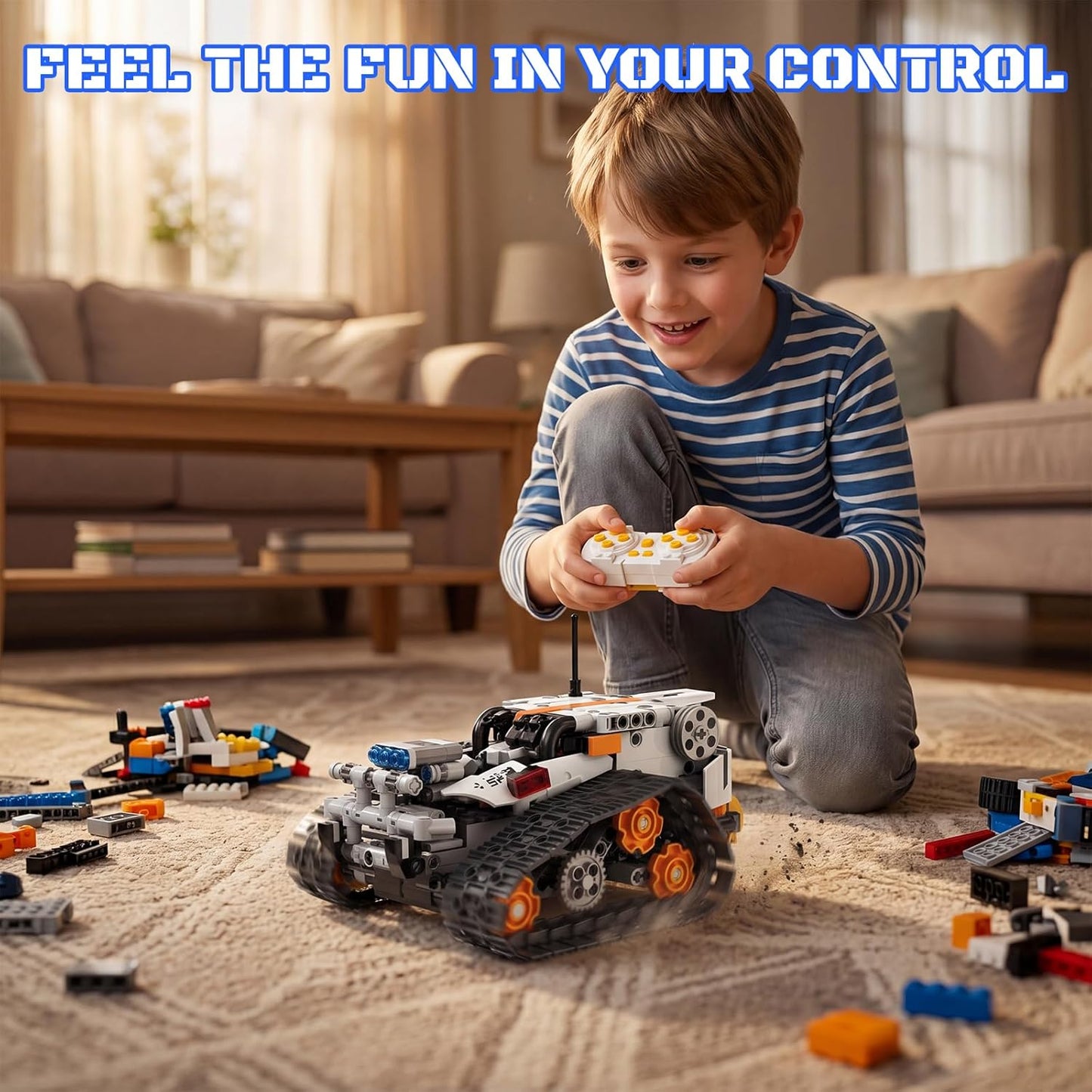 HPROMOT STEM Robot Building Sets for Kids Ages 8-16, 5-in-1 Remote Control and APP Robot Toys, 757 Pcs DIY Building Science Educational Kit, Building Block Birthday Present for Teen Boys and Girls