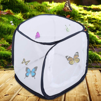 Breeding Cage Ventilated Butterfly House Portable Mesh Cage in Sect and Butterfly Habitat Cage Foldable Mesh Cage for Incubator Plant Growing Clear Observation