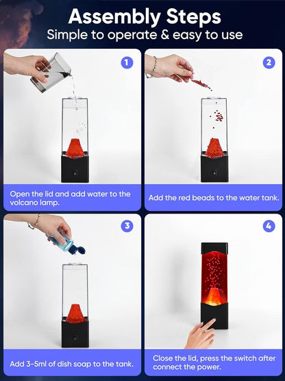 Volcano Night Light for Kids Adults,Fun Kids Gifts for Birthday Christmas,Unique Home Bedroom Bed Desk Decor Mood Light,Volcanic Science Kit Educate Autistic Toys,Bedside Table lamp for Son Grandson