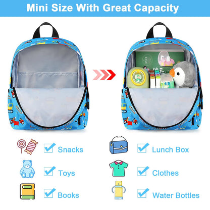 Accmor Toddler Backpack Leash, Mini Child Backpack with Anti Lost Wrist Link, Cute Kids Backpack Leash Walking Harness for Outdoor Travel, Small Excavator Backpack Tether for Baby Boys Girls Ages 1-3