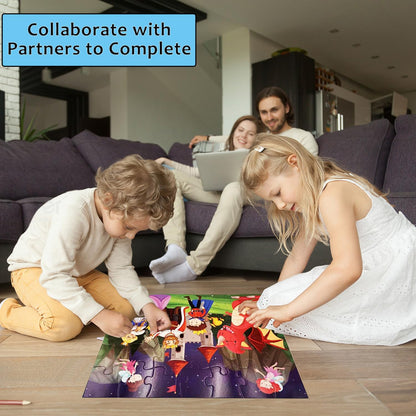 Jumbo Floor Puzzle for Kids, Large Jigsaw Puzzles 35 Piece for Kids Ages 3-5,Preschool Learning & Education Toys, Gifts for 4-8 Year Old Boys and Girls (Grassland Animal)