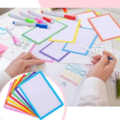 Harloon 100 Pcs Dry Erase Index Cards 3 x 5 Inch Laminated Reusable Dry Erase Note Cards Sheets for Office to Do List(White)