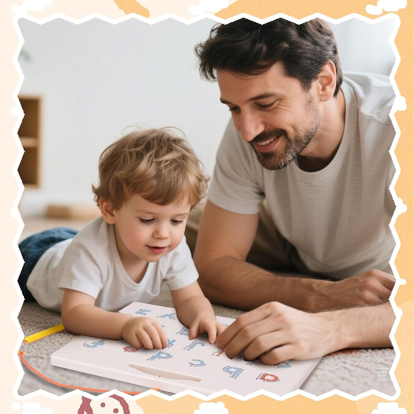 LovesTown Magnetic Alphabet Tracing Board, Double Sided Magnetic Letter Board for Kids Preschool Educational Learning Toys for Toddlers