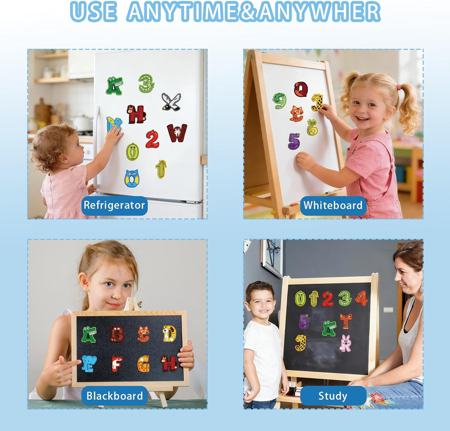Magnetic Letters and Numbers Animal Cute Fridge Magnets ABC Alphabet Magnets for Toddlers 1-3 Refrigerator Magnets for Kids Preschool Spelling and Learning