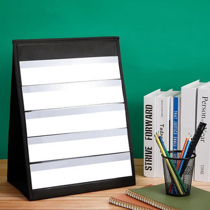 2 Pcs Desktop Pocket Chart Stand for Classroom 13 x 17 Inch Double Sided and Self-Standing Tabletop Pocket Chart with 40 Pcs Dry Erase Cards for Daily Schedule Teacher Student Classroom Office Home
