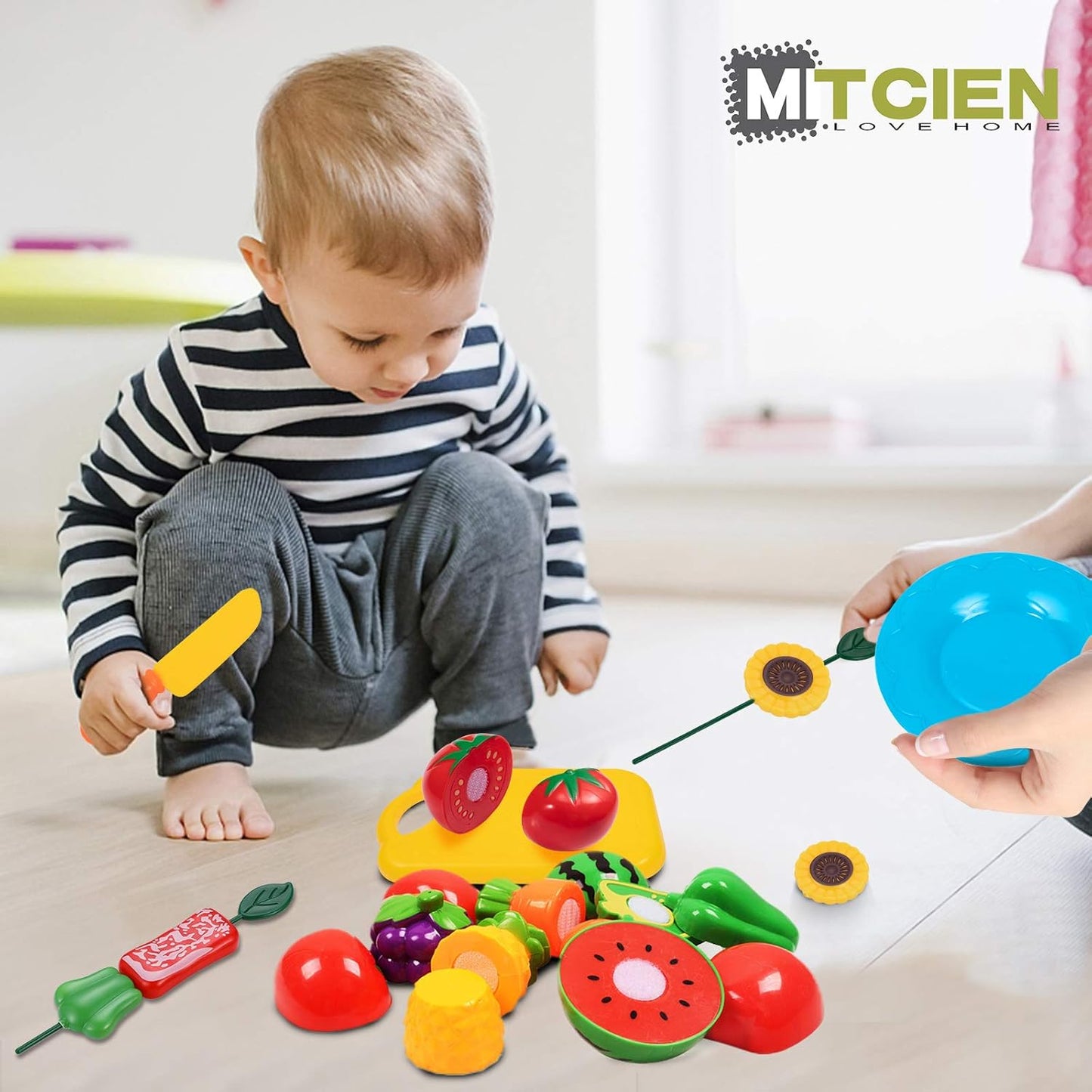 Mitcien Kids Camping Gear Set with Play Tent, Pretend Campfire, Fruits, Marshmallow, Camping Toys for Toddlers, Boys & Girls - Indoor & Outdoor Explore & Adventure