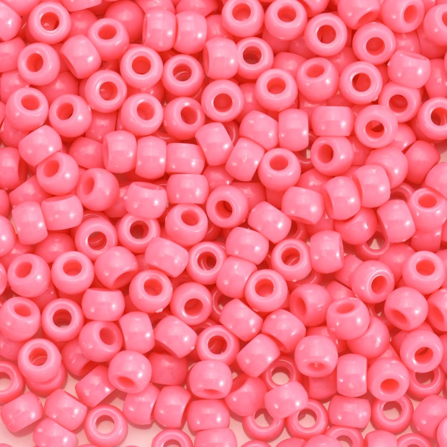 1100Pcs Red Pony Beads 6x9mm Large Hole Plastic Hair Beads for Braids, Kandi Bracelets, Keychains, Jewelry Making