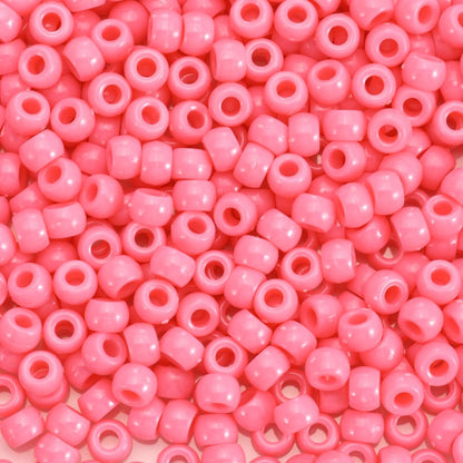 1100Pcs Red Pony Beads 6x9mm Large Hole Plastic Hair Beads for Braids, Kandi Bracelets, Keychains, Jewelry Making
