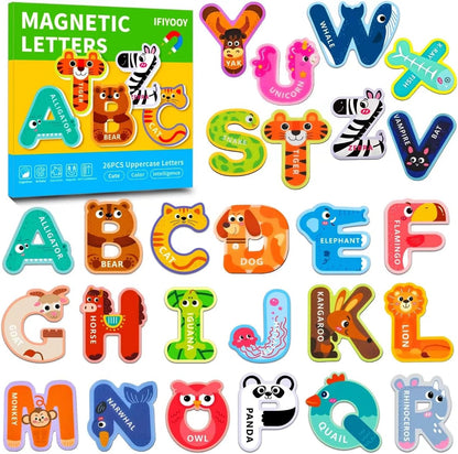 Fridge Magnets for Toddlers 1-3, Alphabet Magnets, Magnetic Alphabet Letters, ABC Magnets for Toddlers 1-3 Refrigerator, Letter Magnets for Fridge, Magnetic Toys for Toddlers 1-3