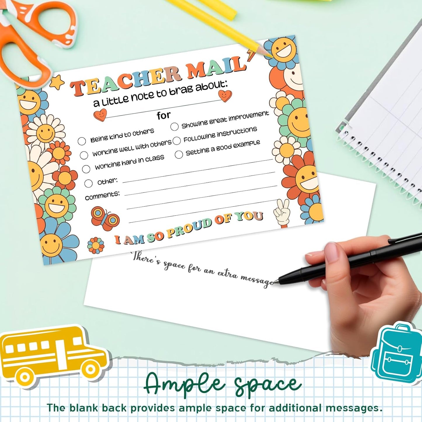 LOVEDMORE Video Game Theme Positive Brag Card, Teacher Mail for Elementary Classroom Must Have Rewards to Students, Elementary Teacher Supplies