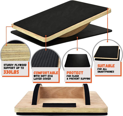 Yes4All 350LBS Professional Wooden Balance Board for Leg Workout, Anti-Slip Rocker Board, Wobble Board for Standing Desk