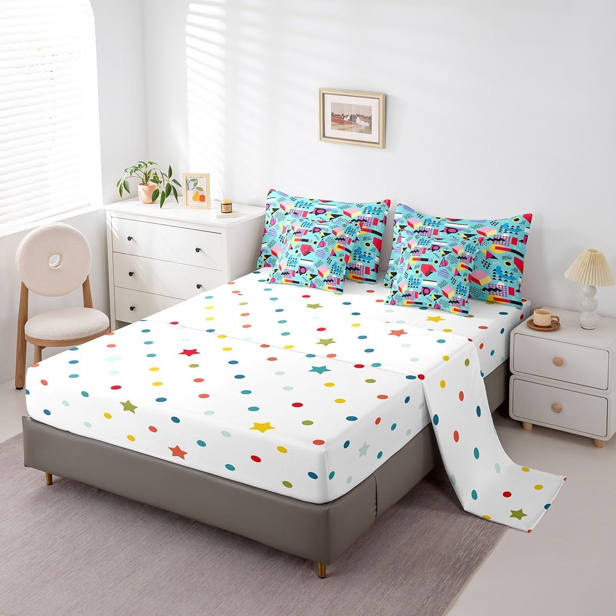 Erosebridal Chemical Equation Bed in a Bag Queen Comforter Set 7 Piece,Chemistry Bedding Sets Science Students Learning Gift Sheet Set with Comforter,Molecular Formula Education Bed Set - Colors A