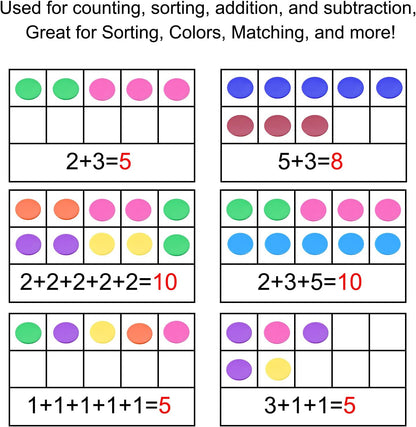 MECCANIXITY Small Plastic Learning Counters Disks Chip Bingo Chip Counting Discs Markers 24mm/0.94 Inch for Math Practice Red, Pack of 50