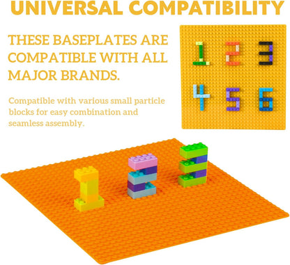 Pairez Toys 8-Pack Classic Baseplates for Building Bricks (10" x 10") – Compatible with All Major Brands, Construction Toys for Kids Ages 4-8+, Black, White, Dark Gray, Light Gray