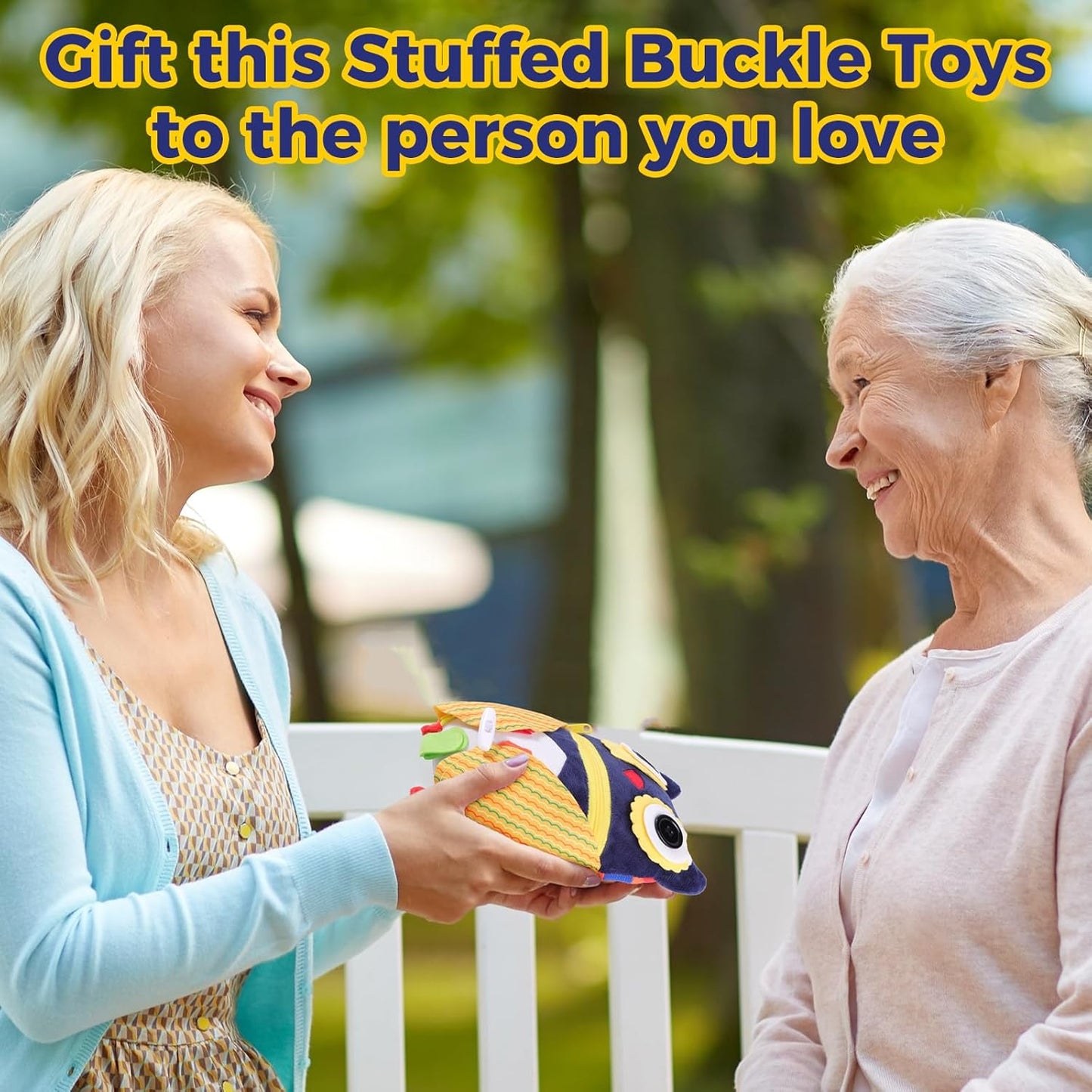 lefeke Buckle Owls Aids - Alzheimers Patients Learning Activity - Develop Motor Skills and Problem Solving - Geometry and Color Recognition - Sensory Stuffed Animal Aids for Elderly