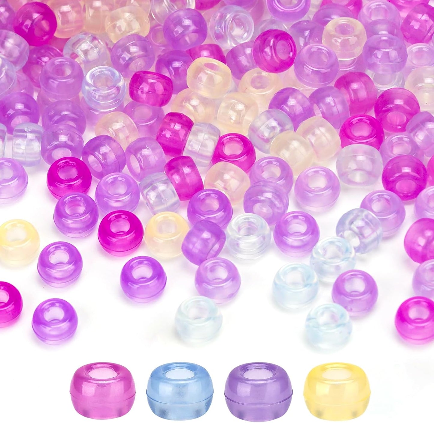 Dowsabel Brown Pony Beads Bulk 1000 Pcs 6x9mm, Large Hole Kandi Hair Beads for Braids Bracelets, DIY Friendship Bracelets Necklaces Jewelry Making Crafts and Gifts