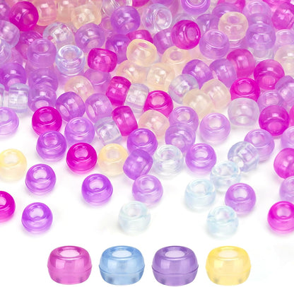 Dowsabel Brown Pony Beads Bulk 1000 Pcs 6x9mm, Large Hole Kandi Hair Beads for Braids Bracelets, DIY Friendship Bracelets Necklaces Jewelry Making Crafts and Gifts