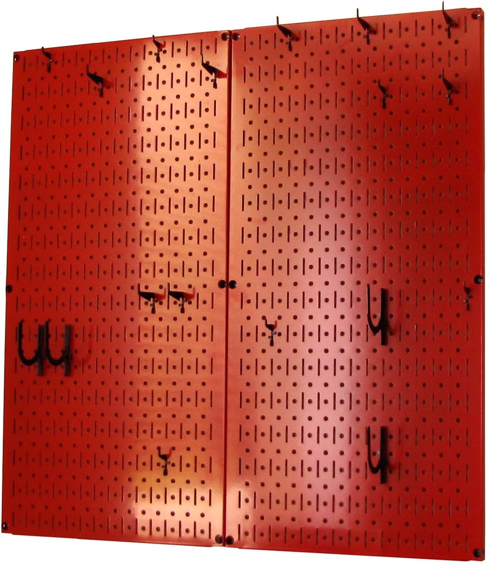 Wall Control Kitchen Pegboard Organizer Pots and Pans Storage Rack Organization Kit with Green Pegboard and White Accessories