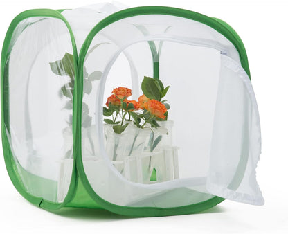 Two Doors Monarch Butterfly Habitat, Insect Mesh Cage, Caterpillar Enclosure Terrarium Pop-up (15.7 X 15.7 X 24 Inches)