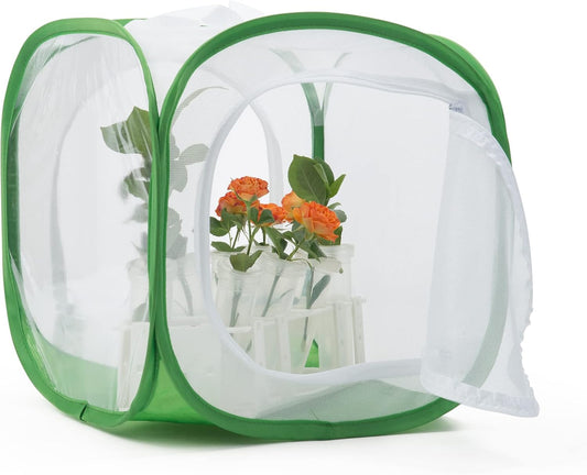 Two Doors Monarch Butterfly Habitat, Insect Mesh Cage, Caterpillar Enclosure Terrarium Pop-up (15.7 X 15.7 X 24 Inches)