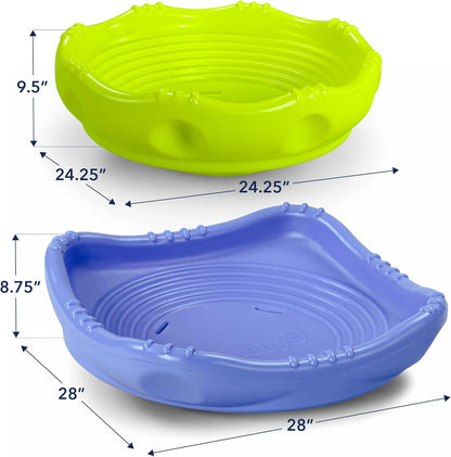 Simplay3 Two Sided Rock Around Wobble Disk and Climbing Dome for Toddlers and Kids - Rocking and Climbing - Indoor/Outdoor - Yellow/Green, Made in USA (1 Pack)