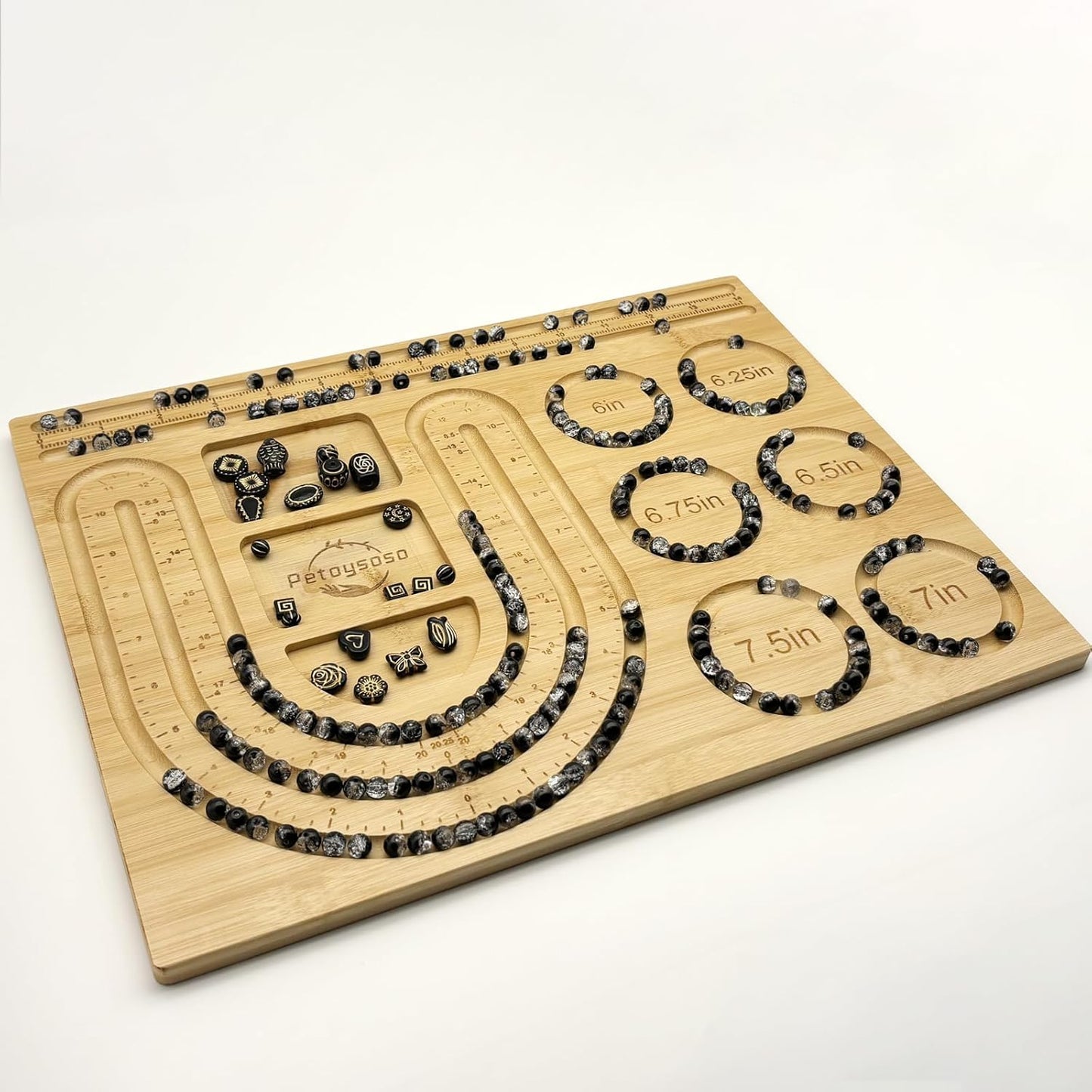 Petoysoso Bead Boards for Jewelry Making, Bamboo Beading Board for Bracelet & Necklace, Jewelry Making Supplies,Bead Tray Supplies