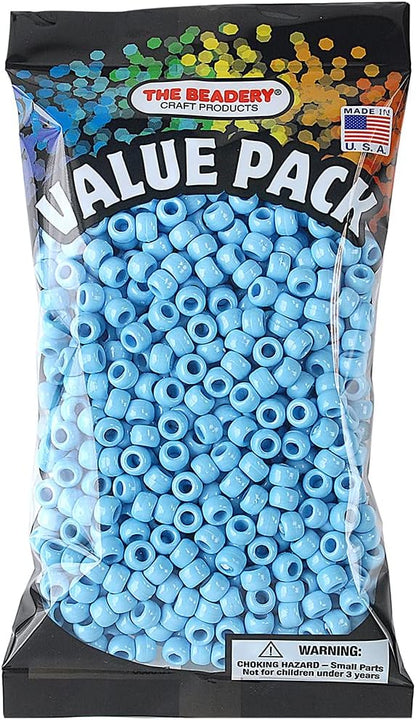 The Beadery Barrel Pony Bead in Baby Blye, 900-Piece