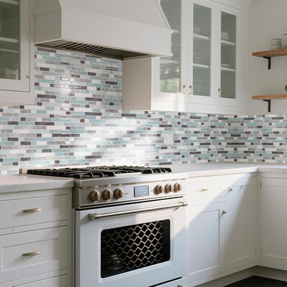 Art3d 10-Sheet Heavy-Duty Peel and Stick Backsplash, Waterproof Wall Tiles Stick on Kitchen Backsplash Living Space, Carrara Grey