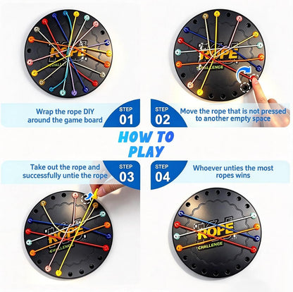 Rope Challenge Game, Rope Untangling Puzzle Game Brainy Strategy Board Games Challenge Rope Escape Game for Kids & Adults- Multi-Level Logic Game Family Travel-Friendly Educational Toys
